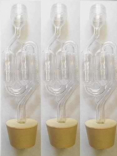 3ct. - S-Shape Airlock with #6.5 Stopper - Set of 3 (Bubble Airlock) (Limited Edition)