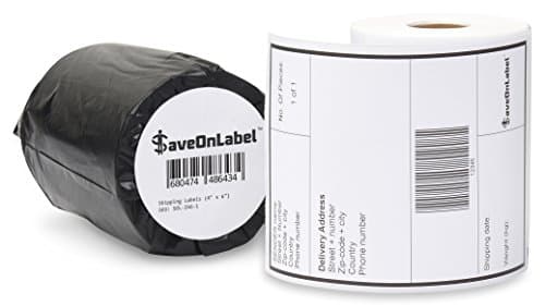 SaveOnLabel 4" x 6" Shipping Labels For Thermal Printers, BPA Free, Strong Adhesive, Resistant To Scratches and Smudges, Compatible With Zebra 2844, ZP450, ZP500, ZP505, and Many More (12 Rolls)