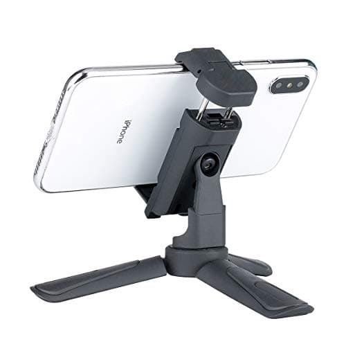 YILIWIT Mini Tabletop Tripod Mobile Phone Stand Holder 360° Rotation Support Horizontal Vertical Shooting Compatible for iPhone Xs 7 Plus Samsung Zhiyun Smooth 4 for DJI Osmo Pocket Gimbals GOPRO Hero 7 6 5 (Black)