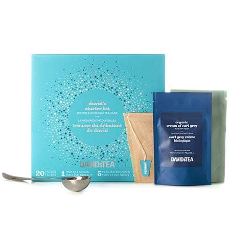 DAVIDsTEA David’s Starter Kit, Premium Assortment of 5 Loose Leaf Tea, Makes 2 Cups Each, 2.6 oz