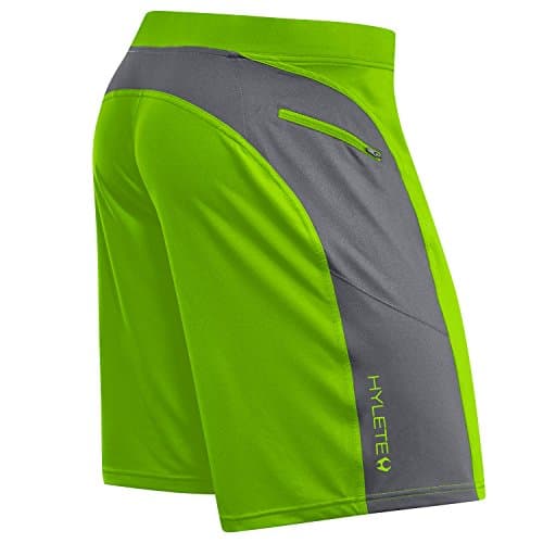 helix flex-knit integrated pocket short - neon green/cool gray - LG