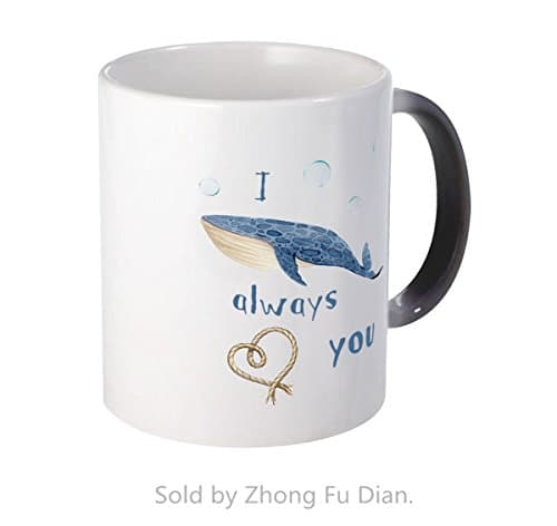 Color Changing Mugs,I Always Love You Mug,Nice Gift For Wife,Husband And Lovers,Ceramic Coffee Mugs 11.5oz By Zhong Fu Dian,Black