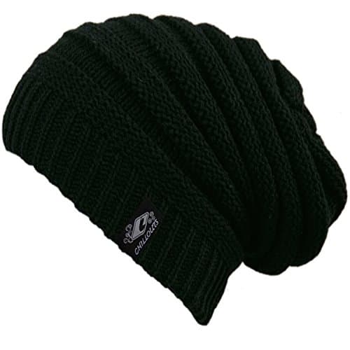 Chillouts BRIAN Warm Thick Soft Cable Knit Slouchy Beanie Hat Black