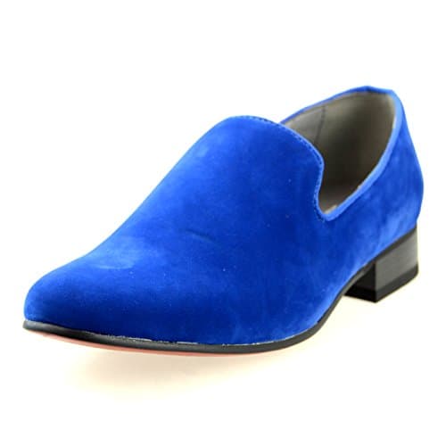 AN by LUCIUS Men's Suede Feel Plain-toe Opera Shoes, Blue, 41 EU (US Men's 8.5 M)