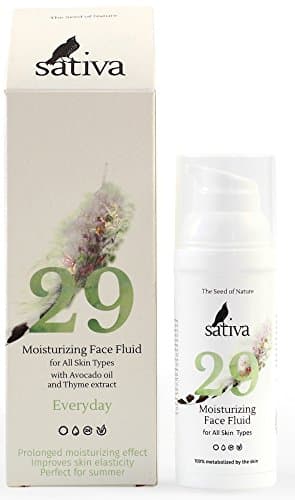 SATIVA #29 Ultra Moisturizing Super-Light Face Cream All Natural Ingredients with Sodium Hyaluronate & D-Panthenol for All Skin Types of All Ages, Vegan & Cruelty-free, Made in Europe 1,67 OZ (50ml)