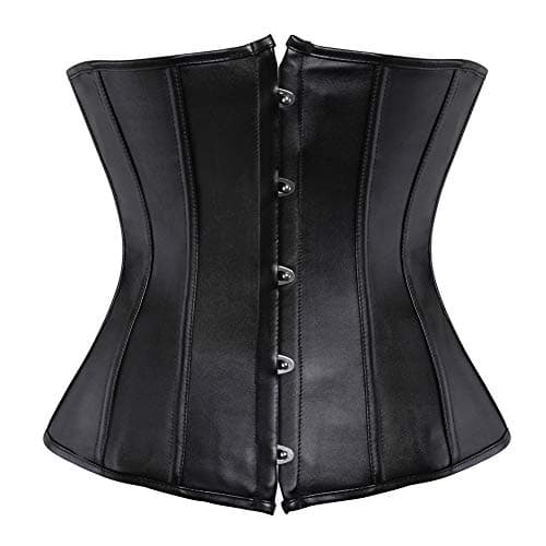 LFFW Shiny PVC Leather Underbust Corset Waist Training Bustier
