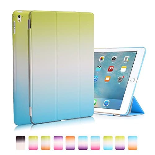 iPad Pro 9.7 Case – Segro Ultra Slim Detachable Stand Smart Case with Translucent Frosted Back Cover Supports Auto Wake / Sleep For iPad Pro 9.7 Inch 2016 Release Tablet, Green/Blue