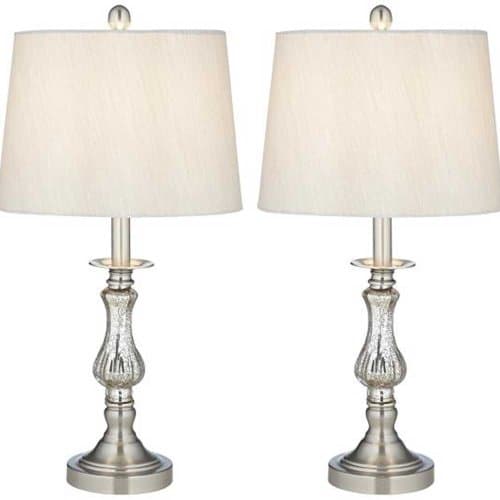 Pacific Coast Lighting Mercure Glass Table Lamp in Silver (Set of 2)