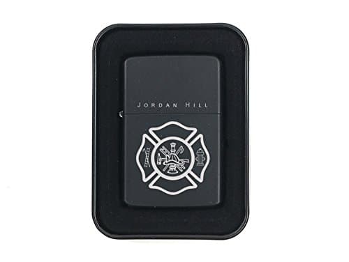 Fire Fighter Personalized Black Ligther - Free Laser Engraving