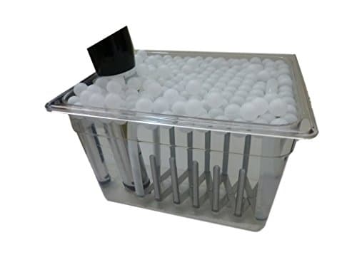 Sous Vide Container, Rack, Floating Ball Cover Kit Bundle (Medium)