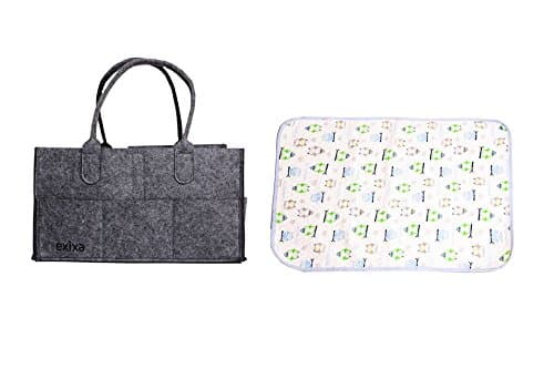 Diaper Caddy by Exixa - Car Organizer for Baby, Diaper Changing Organizer and Chaging Pad Water Proof, Large Chaging mat for Baby.