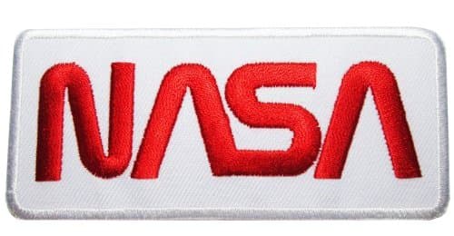 4 X NASA Badge Iron on Patches #White-Red