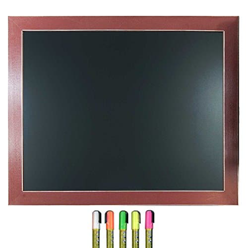 Cohas Framed Chalkboard includes Blackboard in Country Craft Frame and Liquid Chalk Marker, 16 x 20 Inches, Brick Red Frame