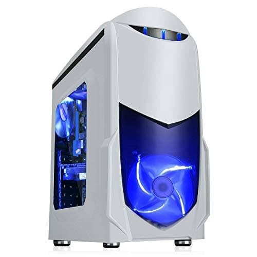 GameMax Nero RED Gaming PC Intel Core i3-9100F/i5-9400F, 8GB DDR4 RAM, 1TB HDD, 2GB NVIDIA GT710, Windows 10 Home 64-Bit (Intel Core i3-9100F, Nero Yellow Blue)