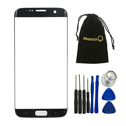 Mencia Front Cover Screen Glass Lens Outer Replacement For Samsung Galaxy S7 Edge G935 G935F G935A G935V G935P G935T G935R4 G935W8 (NO LCD and Digitizer) (Black)