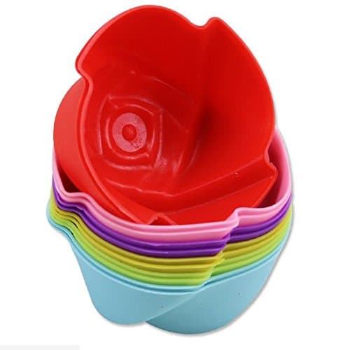 HOCUS™ 12-Pack Silicone Baking Cups, Nonstick Cupcake Liners, Reusable Cupcake Cups Set in 6 Colors for Muffin, Gelatin, Snacks, Frozen Treats, Ice Cream or Chocolate Shell-lined Dessert Molds