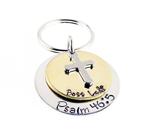 Boss Lady - Key Chain - Hand Stamped Key Ring - Bible Verse - Gift Item