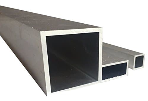 Aluminium square tube, mill finish, 1000