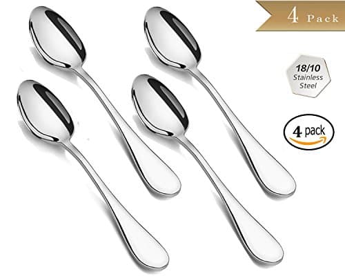 Pound S01-04 18/10 Stainless Steel Dinner Spoon Dessert Spoon Table Spoon,7.3-Inch, Set of 4