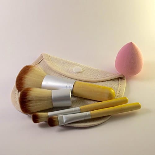 Sophia's Bamboo Brush Set with Case and Makeup Blender