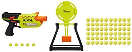 Nerf Rival Blaster Mercury XIX-500 Edge Series with Target and 5 Rounds with Nerf Rival 60-Round Refill Pack