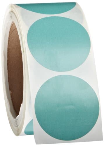 Roll Products 119-0006 Adhesive Dot Label, 2" Diameter, For Inventory and Marking, Fluorescent Green (Roll of 500)