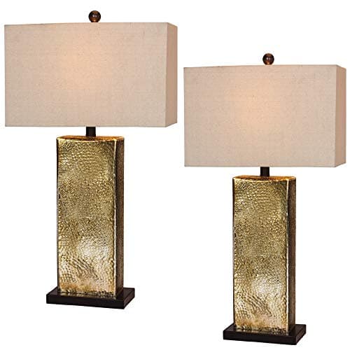Martin Richard W-5154-2PK Table Lamp, 29.5, Brown Mercury Glass & Antique Brass