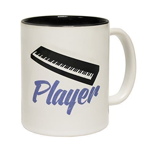 123t Mugs KEYBOARD PLAYER Ceramic Slogan Cup With Black Interior - GIFT BOXED novelty funny