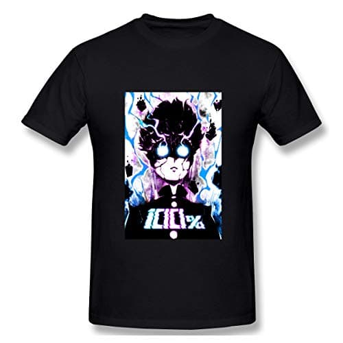 Jamessmo Graphic Short Sleeve Mob Psycho 100 Mens Ironic Black T-Shirts