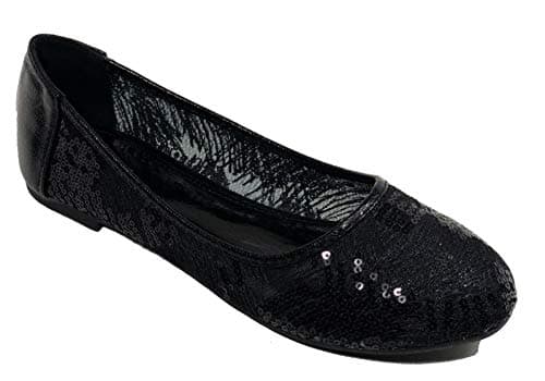 Walstar Women Basic Glitter Mesh Flat Slip on Shoes