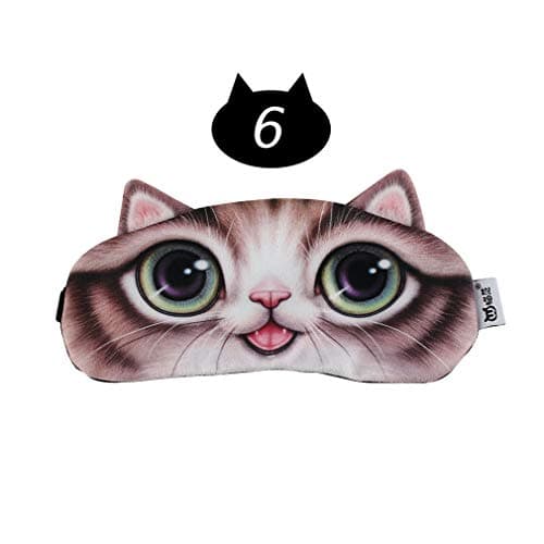 NHSDF 1PC Portable 3D Cute Soft Sleeping Face Eye Mask for Women&Men Blindfold Eyeshade Cover Relax Traveling Sleep Eye Aid Eye Patch 6