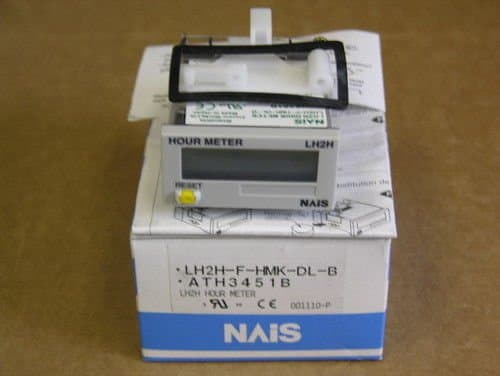 NAIS / Panasonic LH2H-F-HMK-DL-B Panel Mount Half DIN Size 7 Digit Hour Meter