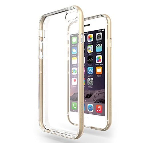 Azorm iPhone 6 / 6s Plus Case (5.5") Hybrid Edition Thin Phone Case with Ultra Clear HD Screen Protector, Microfiber Cloth, Bumper Cover Anti-Slip and Anti-Scratch, Clear Back Cover - Gold