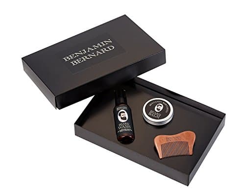 Benjamin Bernard Beard Grooming Kit - Contains 1 x Beard Balm, 1 x Beard Wash and 1 x Limited Edition Benjamin Bernard Beard Comb