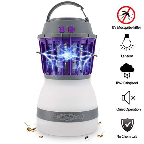 Bug Zapper Lamp-Mosquito Zapper Lamp-2-In-1 Zapper Lantern Charge Via USB-Lightweight Camping Gear & Accessories For The Outdoors & Emergencies-IP67 Waterproof-Compact-For Outdoor Camping & Home Use