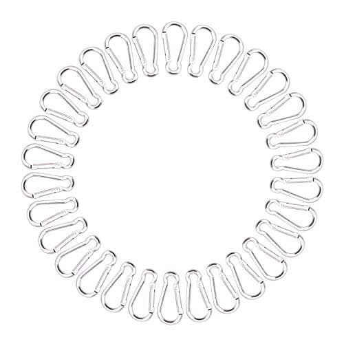 30PCS Small Aluminum Carabiner Lightweight D Shape Spring-Loaded Keychain Clip Hook Carabeaner for Home Outdoor Traveling Camping Hiking Fishing Sport (Silver)
