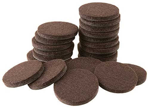 SoftTouch 1 1/2" Round Heavy-Duty Self-Stick Felt Furniture Pads - Protect Surfaces from Scratches & Damage, Brown (24 Pack)