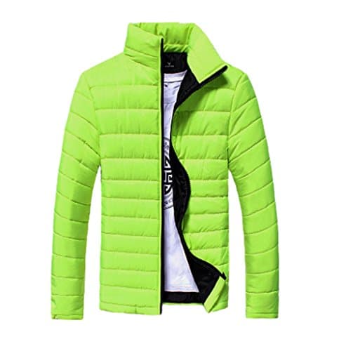 morecome Men Warm Stand Collar Slim Winter Zip Outerwear Jacket