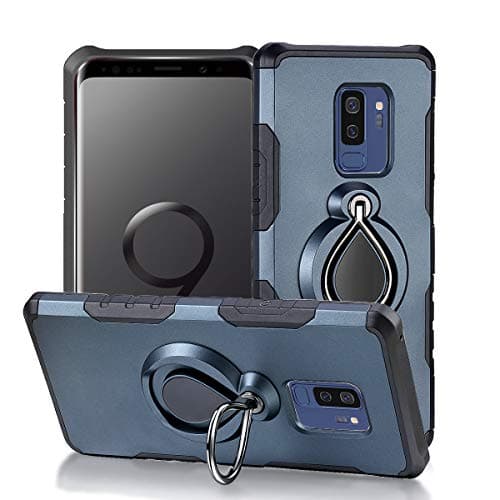Galaxy S9 Plus Case,JYIN 360 Degree Rotating Ring Kickstand Function with Magnet Car Holder Cover,Full Protective Anti Scratch Holder Case Compatible with Samsung Galaxy S9 Plus-Navy
