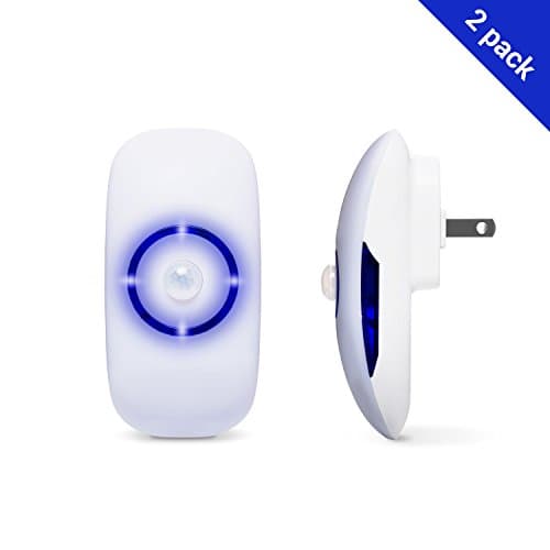 Night light Plug-in LED, Dusk to Dawn & Motion Sensor, Warm White, Instantly Activated Safety Light for Stairs, Hallway, Bedroom, Bathroom, Closet, Baby room, Kitchen, 3 Year Warranty (2-Pack)