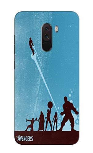 Mobi Elite Plastic Avengers Printed Mobile Back Case Cover for Xiaomi Poco F1, Blue
