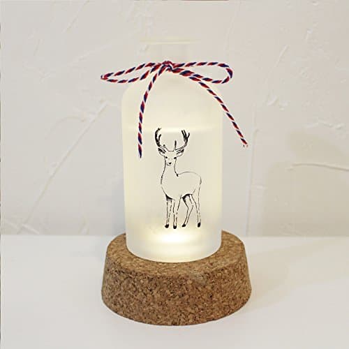 THE ENSOUL Diffuser Lamp Set(Illust Glass, Led Coaster + Fiberstick 3ea + Fragrance 150ml), Deer, Black Raspberry Vanilla