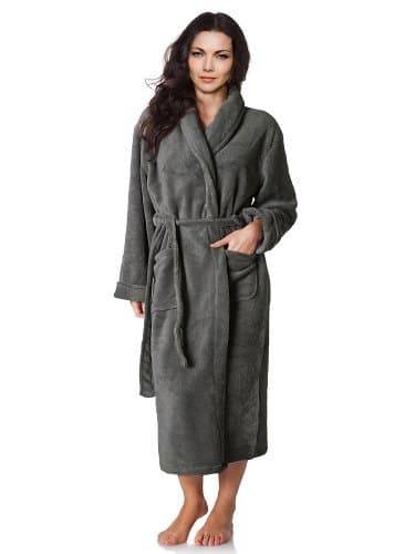 Royal Resort Collection: Luxury Shawl Robe - Terry Loop BathRobe, 100% Turkish Zero Twist Cotton, Color: Chic Grey, Unisex, Size: Universal / L