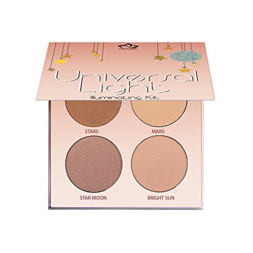Kaidifangte 4 Colors Illuminator Light Highlighter & Bronzer Matte Face Palette