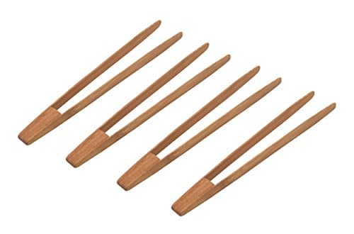 Kitchen Tongs Set Bamboo Toaster Tongs 4-Piece