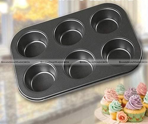 1 piece 6 Cup Muffin Tin CupCake Pan Tray Mould Non Stick Carbon Steel Bake 43916736
