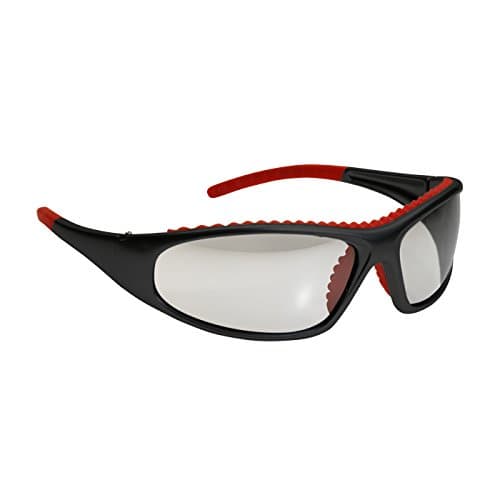 FlashFire 250-60-0020 Full Frame Safety Glasses with Black/Red Frame, Clear Lens and Anti-Scratch/Fogless Coating