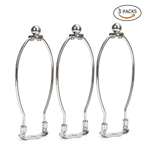 Skedee 3 Pack 8 Inch Lamp Harp Holder for Table and Floor Lamps, Chrome Polished