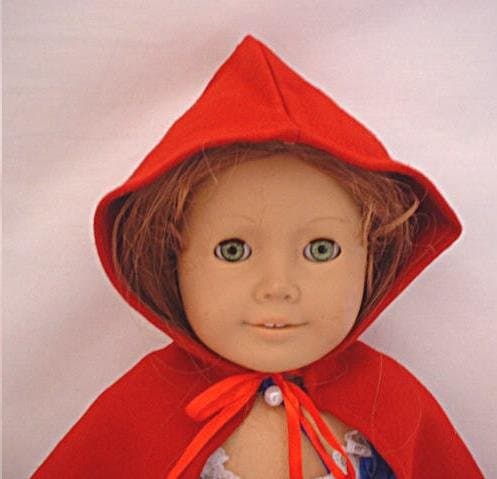 Red Burgundy Plain Wool Colonial Cardinal Cloak Cape Coat Jacket Christmas Holiday Doll Clothes Outfit Fits American Girl 18" Doll Felicity Elizabeth, Our Generation, Madame Alexander