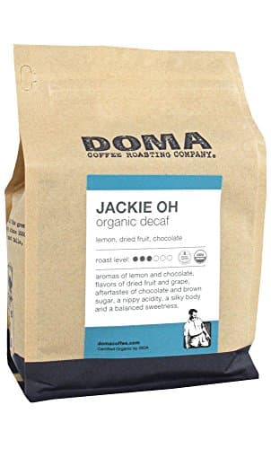 Doma Coffee Roasting Company "Jackie Oh Organic Decaf" Medium Roasted Organic Whole Bean Coffee - 12 Ounce Bag
